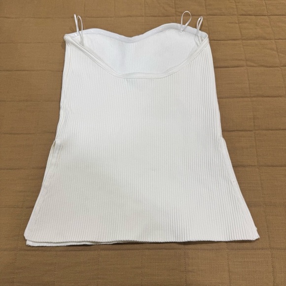 Caroline Constas Revolve Ivory White Sleevles Side Slit Top Size Medium - Picture 5 of 9